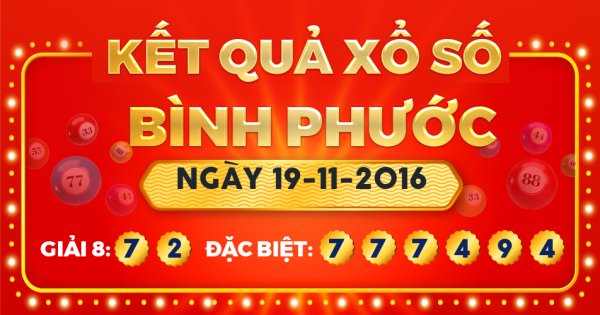 Kết quả xổ số Bình Phước ngày 19/11/2016