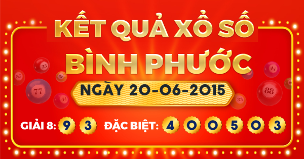 Kết quả xổ số Bình Phước ngày 20/6/2015