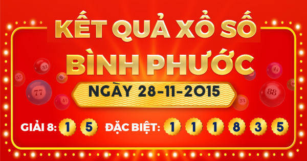 Kết quả xổ số Bình Phước ngày 28/11/2015